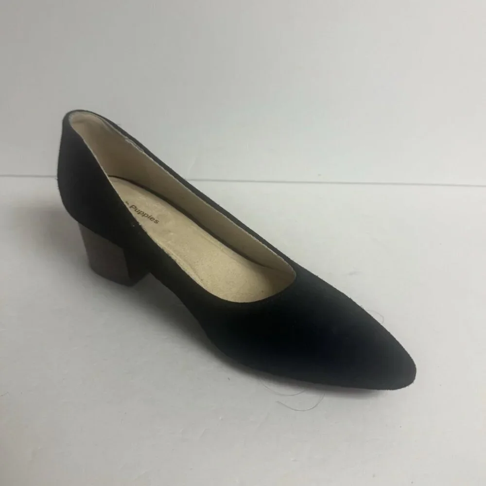 Hush Puppies Women's Sofie Pump Black Suede Size 6.5 M